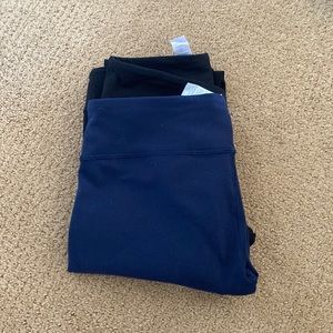 bundle of Lululemon ivivva full length leggings > black & navy blue